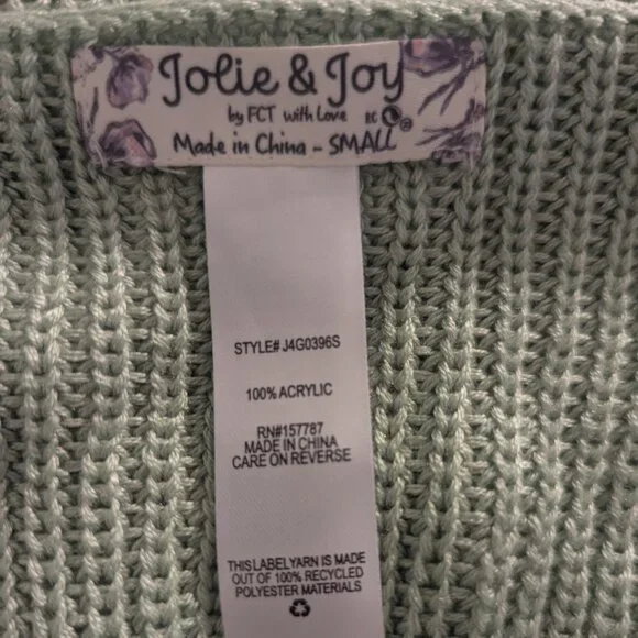 NWT Jolie & Joy sage green knit crop top - S - Picture 5 of 5